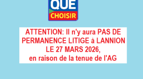 Attention: Pas de permanence litige le 27 mars 2026