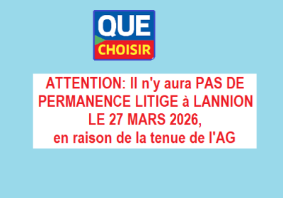 Attention: Pas de permanence litige le 27 mars 2026